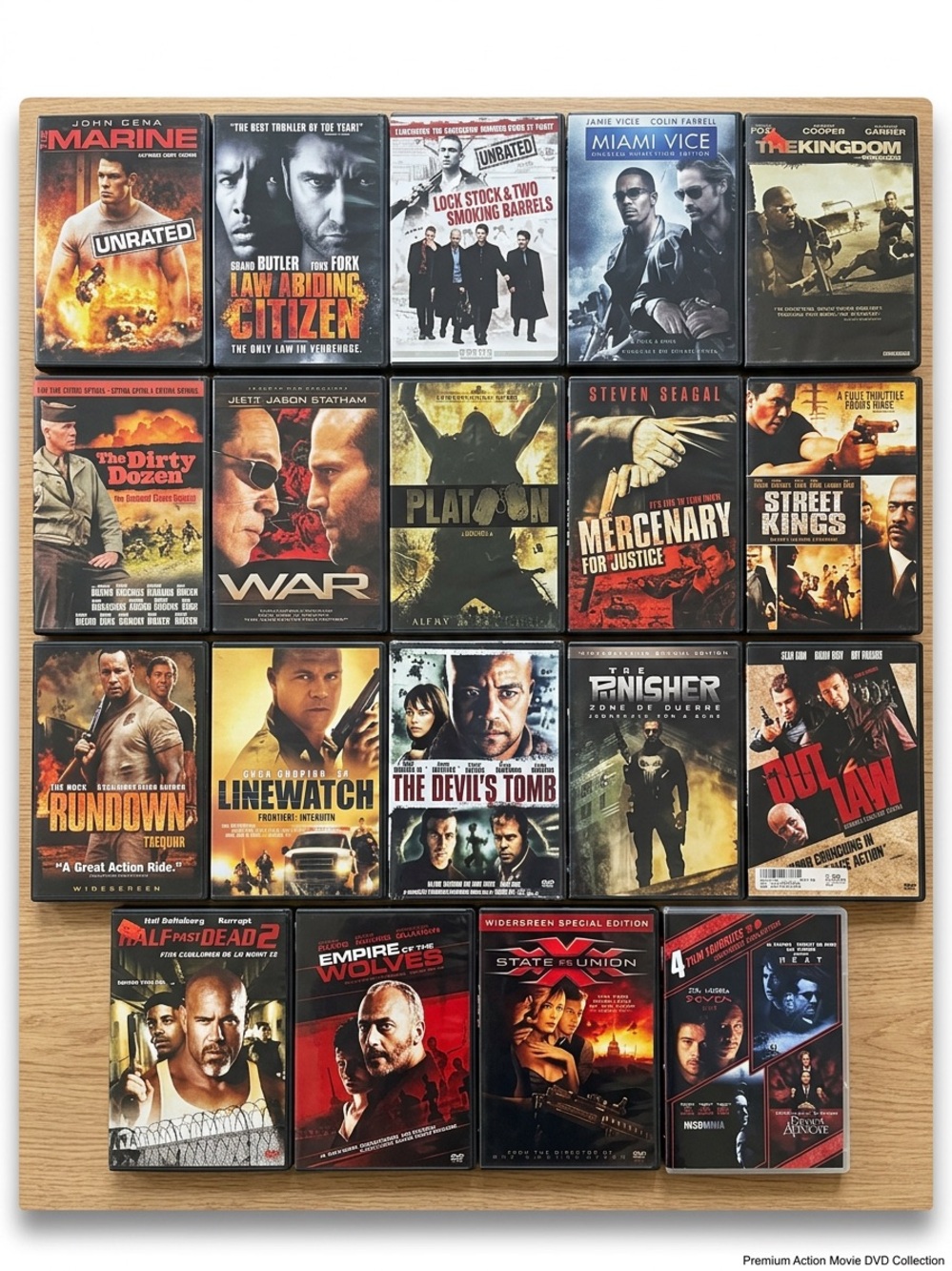 Action Movie DVD Lot 19 Discs 23 Films Statham Keanu Reeves Butler Thriller Pack